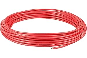 as - Schwabe Cable de conexión 5 m - Cable H07V-K 1,5 mm², Conductor de cobre fino trenzado con aislamiento de plástico - Para el cableado de enchufes y luces - Rojo I 30041