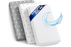 TOTSY BABY Zestaw prześcieradeł do gondoli wózka - 2 x pokrowiec + wodoodporny ochraniacz na materac poszewka na materac prześcieradło 120 x 60 cm gwiazdki biało szare