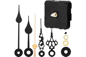 Hicarer Mécanisme de Mouvement d'Horloge Fonctionnant sur Batterie Remplacement de Pièces de Rechange de Bricolage avec 2 Paires de Aiguille Courtes (Longueur de l'arbre 4/5 Pouces/ 20 mm)