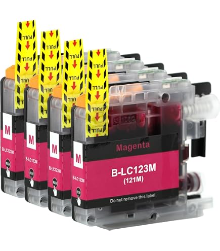 4 Cartucce Inchiostro Ciano Compatibili Brother LC123C - Go Inks B-123