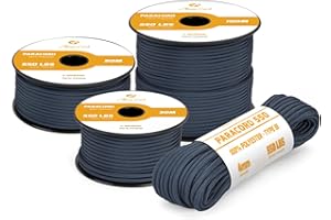 Abma Cord Paracord 4mm 30m Cuerda Paracord 550 Tipo III 7 Hebras para Al Aire Libre, Supervivencia, Camping, Bricolaje - MAX. 250 kg - Azul Marino