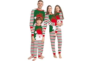 Puimentiua Set Pigiama Natalizio Abbinato alla Famiglia T-Shirt Manica Lunga alci e Pantaloni Lunghi Set Pigiama Natalizio per papà Mamma Bambini Bambino Cani Gatti