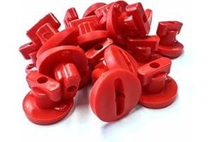 TikTakToo Moveandstic Rohrsicherungen Rohrverschluss Schliessriegel für Rohre oder Plattenknopf Plattenknöpfe Plattenschraube Plattensicherung (20 Rohrverschlüsse, rot)