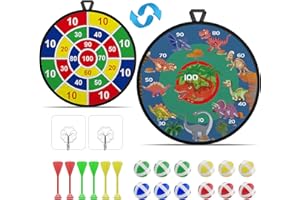 QINGNING Freccette per Bambini da Appendere, Gioco per Bambini Freccette con 12 Palline adesive 6 Freccette, Bersaglio Freccette per Bambini, Set di Freccette Safe Classic, Gioco da Lancio per Tutte Le età