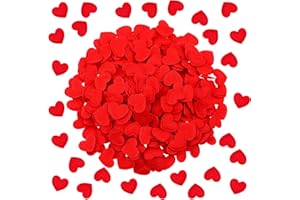WEITAPYT Valentinstag Filz Herzen Dekoration, 300pcs Streudeko Herz Filz, Tisch Deko Herz, Herz Deko Valentinstag, Romantische Dekoration Passend Zum Valentinstag, Hochzeit, Hochzeitstag(Rot)