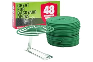 HERBTALE Citronella Incense Coil - Each Coil Could Last for 5-7 Hours- Suitable for Outdoor Camping, Patio, Hiking,etc (2 Pack Contains 48 coils & 2 Coils Stands)