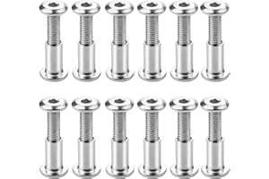 DOAFOCE 24pcs Tornillo de Unión de Muebles M6 x 20 mm Tornillo de Conexión con Manguito de Acero Inoxidable 304 Pernos de Fijación Hexagonal Tornillo Hexagonal para Conectar Muebles