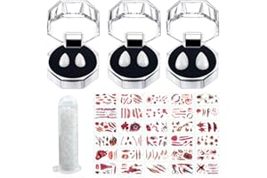 EVBEA 3 Pairs Vampire Teeth for Kids Adults Halloween Fake Fangs Dracula Cosplay Makeup Props with Adhesive and Temporary Tattoo