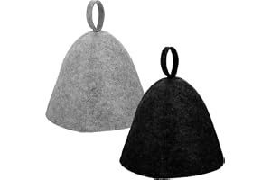 JJUNW 2 stycken bastuhattar, filt bastu hatt, bastuhatt damer filthatt hatt filt bastuhatt duschmössa filt mössa bastumössa filt mössa filt hatt rolig mössa för ångrum kvinnor och män (svart +