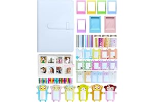 CARREUTY Akcesoria do aparatów natychmiastowych, kompatybilne z Instax Mini 12 / Mini 11 / Mini 9, aparat natychmiastowy, zawiera album ramkę filmową, akrylową ramkę, naklejki na albumy, naklejki narożne,