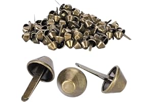 TADPOLEZ 100 Pcs Remaches Remaches De Hierro,Bronce Remaches De Metal Remaches De Piel Bricolaje Espárragos Espigas Remaches Remaches De Cuero Doble Tapa Remache Para Bricolaje, Bolsa, Zapatos Reparaciones