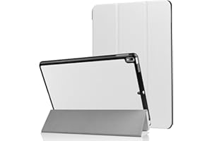 LOBWERK Custodia Protettiva per Apple iPad PRO 2017 10.5 Pollici Modello a1701/a1709 Ultra Slim Cover HardCase aufstellbar e Wake & Sleep Funzione + Gratis Stylus Touch Pen Bianco Bianco