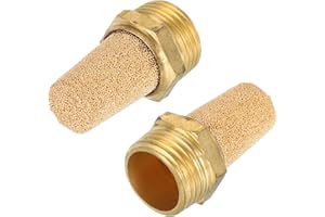 QUARKZMAN Pneumatische Schalldämpfer 1/2" NPT Männlich Lang Auspuff Schalldämpfer Magnetventil Messing Schalldämpfer Lärm Stille Luft Zylinder Zubehör für Ventil 2 Set