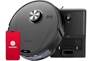 Ultenic T10 Lite Odkurzacz-robot z funkcją mopa i stacją ssącą, odkurzacz-robot z nawigacją LiDAR, moc ssania 5000 Pa, czas pracy 180 minut, idealny do sierści zwierząt domowych
