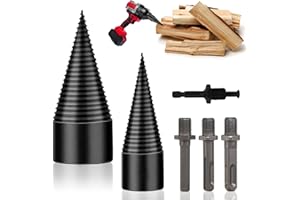 BEIBEIJIA Holzspalter Bohrer 42mm + 32mm Mit 4 Bohrgriffe, Bohrkegel Holzspalter Spaltbohrer, Holzspalter Schraube Kegel, Kegelspalter Bohrmaschine, Präzises & Schnelles Spspaltbohrer für Brennholz
