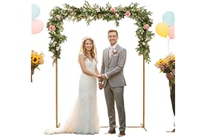 HuKaiL Arche de mariage carrée en métal doré - Avec charge maximale de 5 kg - Pour fête d'anniversaire, cérémonie, anniversaire de mariage - 2 x 1,5 m