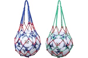 SHULLIN 2 Stück Tragbare Fußball Netztasche Basketball Netz Tasche Balltaschen netze Ballnetz 1 Ball Single Ball Träger Fußballnetztasche Volleyballnetztasche Ballnetz Net Tasche für 1 Ball