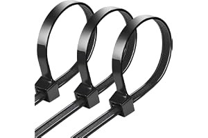 Buntband, svart, 8 mm, UV-resistent, 100 stycken, 75 kg draghållfasthet, självhämmande för kabelhantering, trädgårdsarbete, b