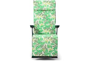 Solenny 50001001165137 Chaise Longue de Jardin Relax 5 Positions rembourrée 3 cm, Métal, Multicolore