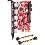 [5 USB 3.0+ 20pin connectique] Inateck PCI-e Carte USB 3.0 5 Ports USB 3.0 connecteur à 20 Broches avec connecteur 15 Broches