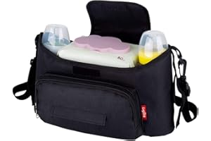 Lesfit Kinderwagen Organizer, Baby Kinderwagen Tasche,Kinderwagentasche, Schwarz