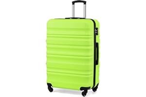 COOLIFE 28 Inch Large Suitcase – Hard Shell Lightweight ABS+PC Luggage with 360° Silent Wheels & TSA Lock for Business Trip,Long Haul Travel & Family Holidays,Green