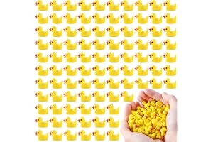 Goo!Hoo 100 PCS Mini Resin Ducks Bulk Tiny Ducks Set for Potted Miniature Decoration Garden Dollhouse Cake Decoration DIY Kit Craft Charms Party Toys