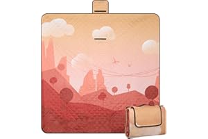 Leisuremix Picknickdecke isoliert 200 x 200cm XXL wasserdicht, 210D Oxford Campingdecke Ultraleicht, Picnic Blanket mit Tragegriff Outdoor Decke für 6-8 Personen, Abendsonne