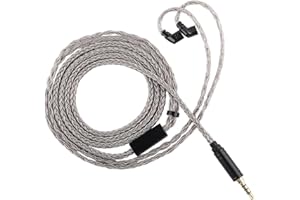 Linsoul Tripowin Zonie HiFi In-Ear Monitor Upgrade Cable, with Omni Mic, 16-Core Silver-Plated SPC Earphone Cable, Type-C/3.5mm Options, 1.25m SPC Tangle-Free Wire (3.5mm, Recessed 2Pin)