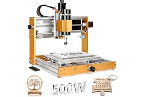 ANNOY TOOLS ANNOYTOOLS CNC Router Machine All-Metal CNC 3018 PRO MAX with 500W Spindle, CNC Machine GRBL Offline Control Limit Switches Emergency Stop, 300 x 180 x 80 mm Working Area for Wood Acrylic Aluminium