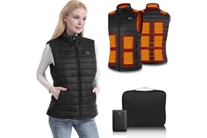 Rtdep Veste Chauffante Femme, Gilet Chauffant Femme avec 15 Zones de Chaleur commutateur intelligent 4 en 1, Doudoune Chauffante avec Batterie Incluse USB 10000mAh, Chauffage Veste
