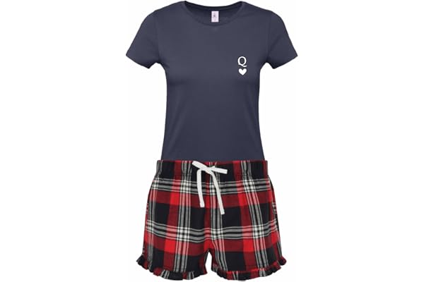 Générique Pyjama Saint Valentin Assorti King et Queen- Cadeau Couple Saint-Valentin, Cadeau Amoureux, Cadeau Femme Saint Valentin, Cadeau Romantique, Ensemble de Pyjama à Carreaux