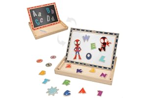 WOOMAX 48754 - Spidey y su superequipo, Pizarra magnética infantil 2 en 1, Juguetes para niños, pizarra de tiza y pizarra blanca, todo en uno, Regalos para niños y niñas