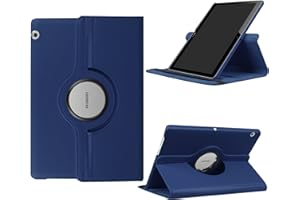 KATUMO Etui na tablet Huawei 10 cali Mediapad T5 10 cali, cienkie, lekkie etui ochronne, obracany o 360°, stojak, etui skórzane do tabletu Huawei T5, skórzany pokrowiec