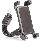 HEPU HP-A18 Motosiklet Dikiz Aynası Telefon Tutucu &ndash; Yaylı Kavrama + Esnek Boyun + 360&deg; D&ouml;nebilir Başlık