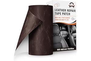 OAZ Patch de Réparation en Cuir, 10 x 160 cm, Simili Cuir Autocollant, pour Réparation et Rénovation de Canapé, Veste en Cuir, Sacs à Main, Café noir brillant