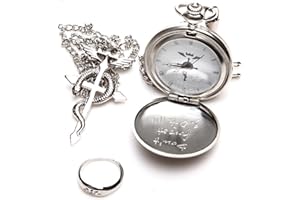 WIOR Topwell Edward Elric Anime Taschenuhr mit Halskette und Ring aus Metall