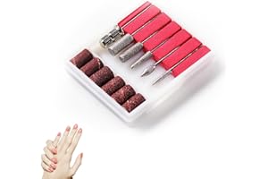 Ikadiya Broca Manicura [6 Unidades], Set De Brocas Para Torno De Uñas, Ideales Para Quitar De Uñas Gel Y Cutículas, Acero Al Tungsteno, Accesorios De Broca Eléctrica Para Uñas