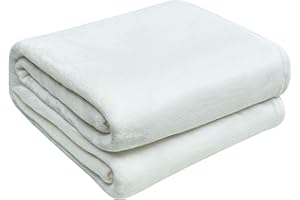 FARFALLAROSSA Coperta in Pile,Coperta Plaid Neonato 70 x 100 cm Bianco, Coperta Per Letto Bambini in Flanella, Super Morbida