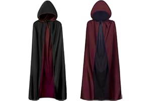 A-SZCXTOP Halloween Vampire Cape,Unisex Reversible Hooded Cloak,Cosplay Masquerade Witch Costume
