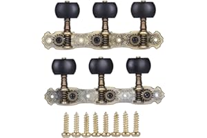 Btuty AOS-022V3P - 2 llaves de afinación de guitarra (L&R) de chapadas en oro para guitarra acústica clásica, clavijas de afinación, afinadores de cuerda