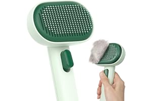 ‎AUMUCA aumuca Szczotka dla kotów z długimi lub krótkimi włosami, szczotka do sierści kota do wypadania, grzebień dla zwierząt domowych, usuwanie luźnego futra i masażu, leśna zieleń