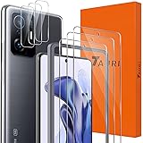 TAURI Pellicola Vetro Xiaomi Mi 11T/11T PRO 5G, 3 Pezzi Pellicola Prottetiva Vetro Temperato + 3 Pezzi Pellicola Prottetiva F