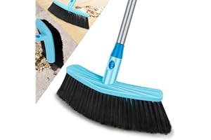 Besen Innen Kehrbesen Bürste mit langem Stiel, UMAYCOOL Küchenbesen Indoor Bodenbürste mit dichten weichen Borsten Besen Perfekt für Kehrraum Büro Küche