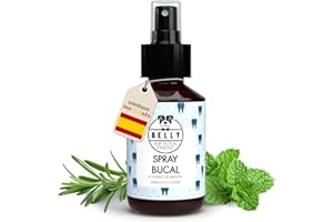 BELLY OUR MUTUAL FRIEND Belly® Spray Bucal para Eliminar Mal Aliento Perros - Quita Sarro, Placa y Limpia Dientes Perro - 100ml - Natural y Fácil de Usar, sin Cepillado - Spray Dental Perros con Menta y Romero