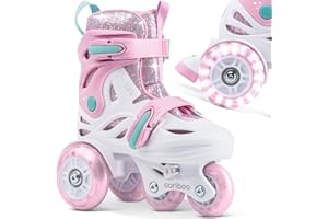 cariboo Patines En Línea para Niños para Principiantes Tamaños Ajustables con Ruedas Que con Purpurina Ballerina