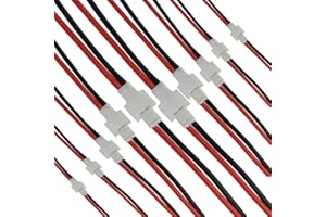 Boladge 10 Paires 1S Battery Balance Cable Silicone Chargeur JST Mâle Connecteur Femelle Prise 2-Pin 2.0MM Pitch JST Fil Adaptateur pour RC Lipo Batterie