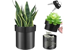 FYEME Coffre-fort en forme de pot de fleurs Hide A Key Pot de fleurs d'extérieur Design à 2 couches Cachez les objets de valeur à l'intérieur de la cachette d'argent Coffre-fort Petite cachette Cadeau
