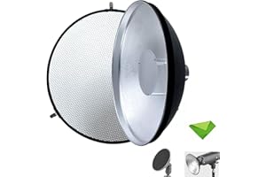 EACHSHOT Godox AD-S3 Beauty Dish Reflector for Godox AD200 AD200Pro Pocket Flash Monolight Godox AD180 AD360 AD360II Flash Speedlite Speedlight with Honeycomb Cover