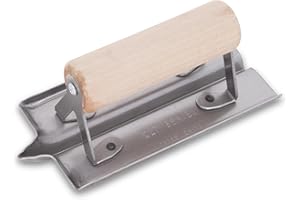 Wycinak do betonu Marshalltown, R 6 mm, W 13 mm, T 13 mm z drewnianą rękojeścią, wykonany ze stali, do betonu i posadzek, wymiar: 152x76 mm